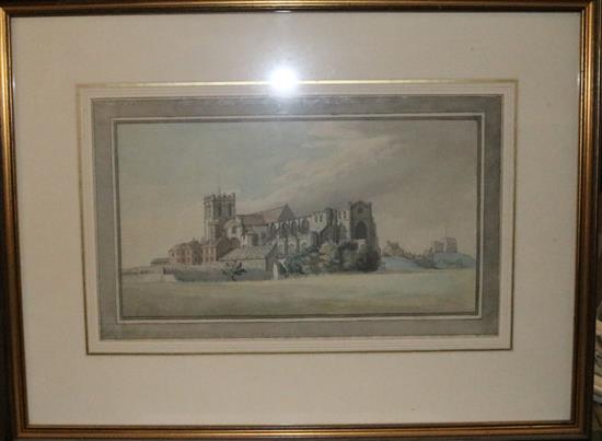 Thomas Smith (fl.1780-1822) Christchurch, Dorset 9 x 15in.